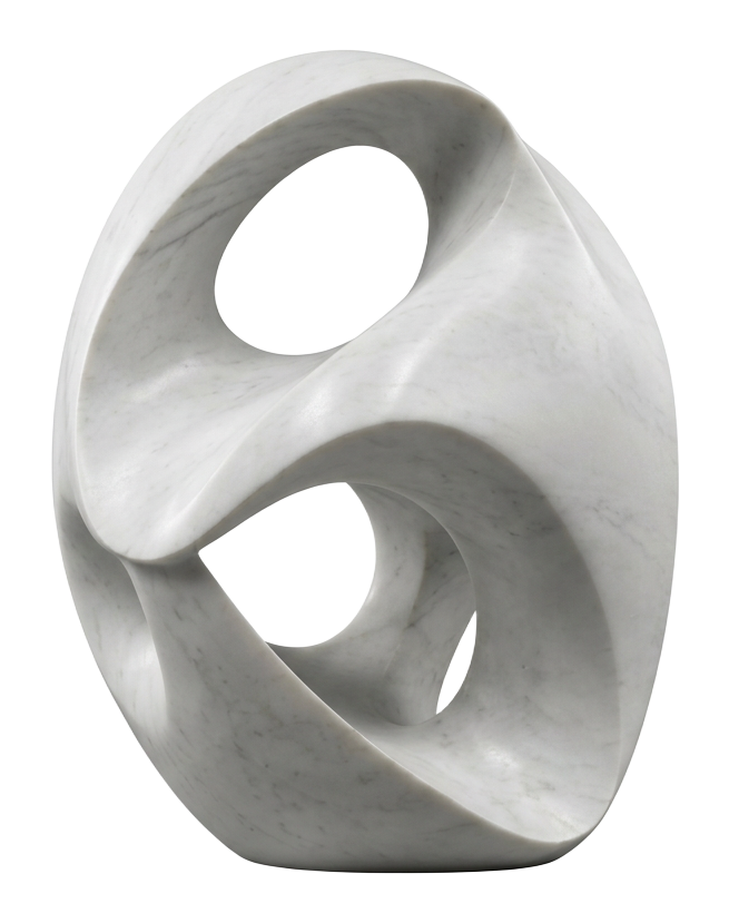 Abstract white marble sculpture